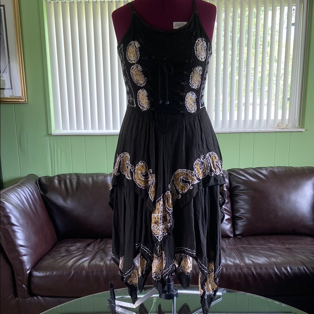 Y2K Shark bite tye-dye dress